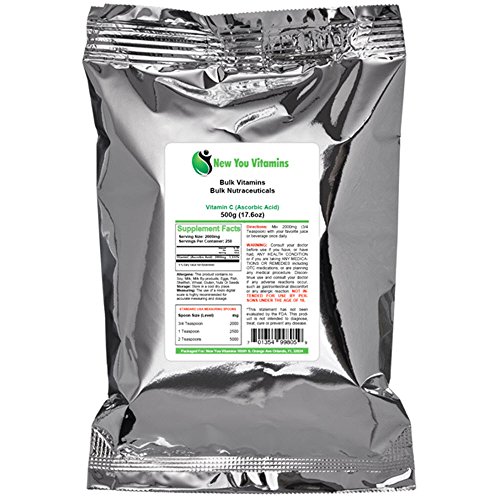 Ascorbic Acid - Vitamin C Powder By New You Bulk Vitamins 100% Pure Bulk Ascorbic Acid - Vitamin C Powder 250g (250 grams) 8.8oz (8.8 ounces)