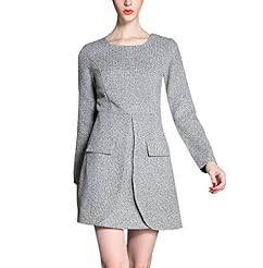 Cotton/Linen/Polyester Long Sleeves  Dress