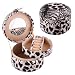 Black Leopard Round Jewelry Box With Removable Tray and Mirror