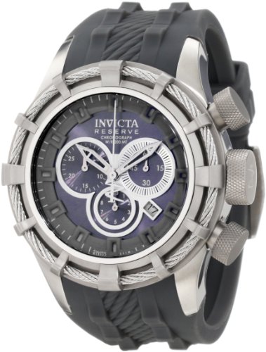Invicta Men's 1223 Reserve Bolt Chronograph Gray Dial Gray Silicone Watch
