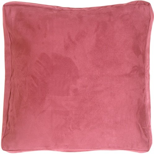 Pillow Decor - 16x16 Box Edge Royal Suede Pink Decorative Throw Pillow