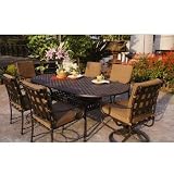 Darlee Malibu Aluminum Outdoor Patio Dining Set With Cushions - 84 Inch Oval