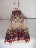 Original Handmade Summer Dress from Thailand- Light Cream with Floral Mosaic Pattern Design (Long) Original Handmade Summer Dress from Thailand- Light Cream with Floral Mosaic Pattern Design (Long)