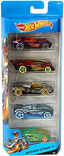 Hot Wheels 5 pack Nitrobot Attack Vehicle Gift Pack Car Toys