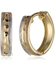 14k Tri-Color Gold Huggie Earrings