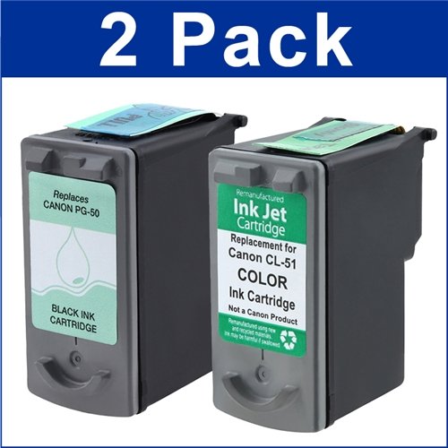 Remanufactured BLACK+COLOR iNK For CANON PIXMA MP160 MP170 (PG-50 and CL-51) On Sale