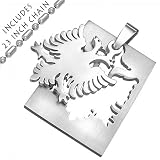Stainless Steel Double Eagle Pendant Necklace with 23 Inch Stainless Steel Chain