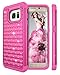 Style4U S7 Edge Case, Galaxy S7 Edge Case, Studded Rhinestone Crystal Bling Hybrid Armor Case Cover for Samsung Galaxy S7 Edge with 1 Stylus (Hot Pink)