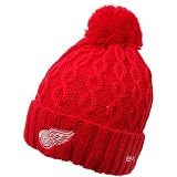 Reebok Detroit Red Wings Womens' Knit Hat With Pom One Size Fits All