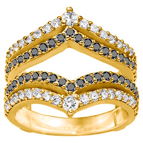 Carbonado ♦♦♦ » Black And White Cubic Zirconia Double Row Chevron Style