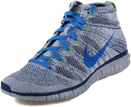 Nike Mens Free Flyknit Chukka Wolf Grey/Photo Blue-Brave Blue Fabric Size 11.5