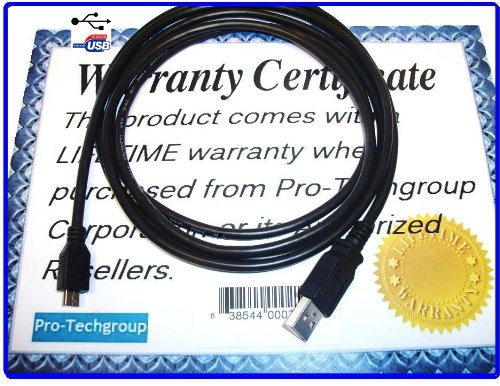 Pro-Techgroup 6 ft Premium USB2.0 A to Micro B shielded black High Speed Cable for digital camera camcorder, cell phone, smartphone, PDA's, portable digital devices