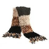 New Combo Feather Yarn Scarf - Brown W31S45D