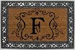 Monogram Coir Doormat Insert with Rubber Base Frame - F
