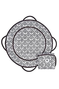 Patemm Round Baby Diaper Changing Pad ~ Manhattan Momma Black & White