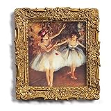 Ballerina at the Barre - Gold Frame Magnet with pop-out easel (2-3 4 x 2-1 2 )