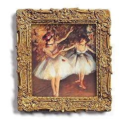Ballerina at the Barre - Gold Frame Magnet with pop-out easel (2-3/4" x 2-1/2")