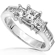 1.00ct TW Three-Stone Princess Diamond Engagement Ring in 14k Gold