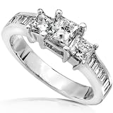 1.00ct TW Three-Stone Princess Diamond Engagement Ring in 14K Gold
