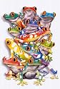 ROYCE STACKED FROGS Poster Print Animal WEIRD Colorful - 24" x 36"