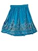 Beach Skirt - Women's Fashion Turquoise Sequins Beaded Knee Length Skirts