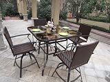 Arianna 5pc Outdoor Wicker Bar Set