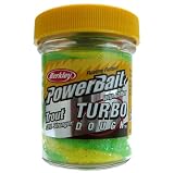 Berkley PowerBait Extra Scent Turbo Dough Trout Bait Color: Glitter Flo. Red/White
