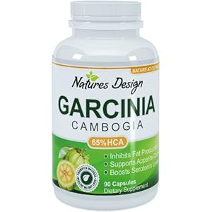 Natures Design Garcinia Cambogia Standardized to 65% HCA with Naturally Occurring Calcium and Potassium for Maximum Absorption - Pure 1500 Mg - Safe & Effective Appetite Suppressant 90 capsules