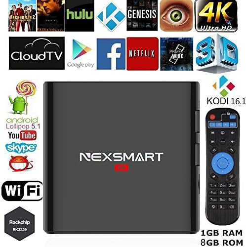 WISEWO Android 5.1 Smart TV Box D32 Quad Core Speed Rockchip RK3229 4K UHD KODI 16.1 Pre-installed Set Top Box Streaming Media Player Mini PC 1GB/8GB