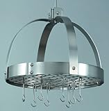 20 Dome Satin Nickel Pot Rack w/Grid and 16 Hooks
