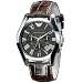 Emporio Armani Gents Chronograph Dark Brown Leather Strap Watch