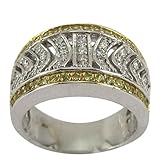 Yellow Sapphire Diamond Antique Ladies Wedding Ring