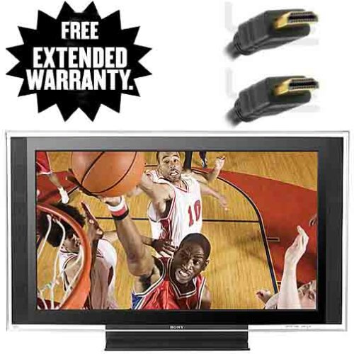 Sony Bravia XBR-Series KDL-46XBR5 MotionflowTM with FHD 120 Hz 46-Inch 1080p LCD HDTV With A 3-Year Extended Warranty Service Plan High Speed HDMI Cable (2 meters)