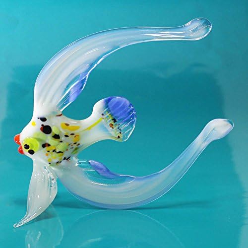 Big Glass Figurine "White Fish" Russian Handmade