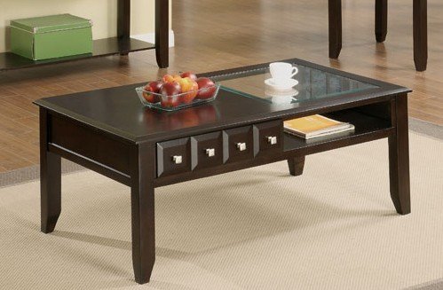Coffee Table with Open in Espresso