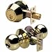 Master Lock BACCON0603 Ball Keyed Knobset with Nightwatch Single Cylinder Deadbolt, Polished Brass