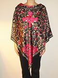 Rectangular Poncho Bougainvilleas in Black