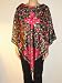 Rectangular Poncho Bougainvilleas in Black