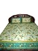 3p Cream Green Indian Cotton Bedspread Floral Print Bedding Set Bed linen