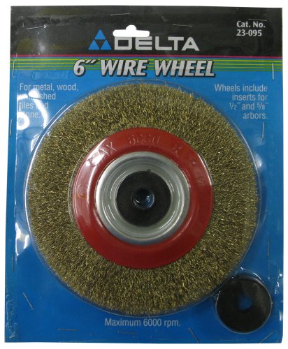 DELTA 23-095 6-Inch Bench Grinder Wire Wheel, Fine