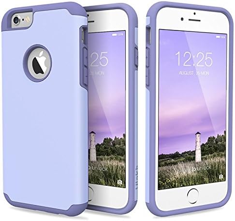 iPhone 6 Case, iPhone 6s Cases,Lookly(TM) Premium Extra Slim Hybrid Shockproof Case,Protective Case Cover for iPhone 6 / iPhone 6s (4.7 inch Screen) with Screen Protector (Purple+Purple)