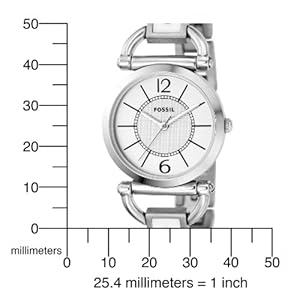 jam tangan Fossil Women's ES2473 Ultra-Slim White Stainless Steel Bracelet White Analog Dial Watch
