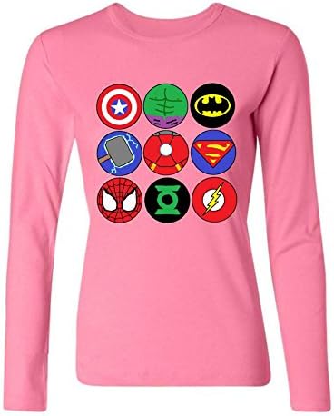 Hahw Funny Agar.io Mavel Long Sleeve T-Shirts for Woman 100% Cotton Pink S