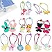 kilofly Girls Elastic Hair Band Value Pack, Set of 16, Pastel Animals