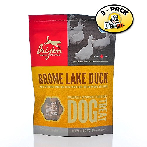 Orijen Free-Run Duck Singles Freeze-Dried Dog Treats,3.5oz Bag (Pack of 3)