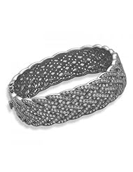 MMA Silver - Black Rhodium Plated Braided CZ Bracelet