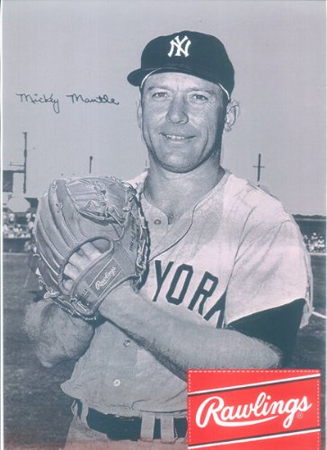 baseball New York Yankees Mickey Mantle Rawlings poster 1956