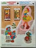 Vintage SESAME STREET Double Sided Frame Tray Puzzle & Tree Ornaments CHRISTMAS CHEER (Dated 1982)