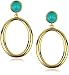 Trina Turk Athena Hoop Gold Earrings In Aqua Trina Turk Athena Hoop Gold Earrings In Aqua