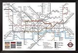 London Underground Map Framed Framed Art Poster Print, 38x26
